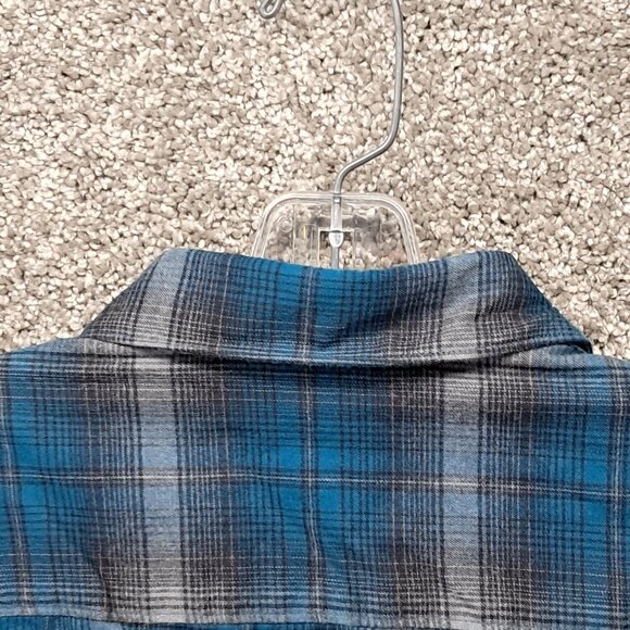 Apt.9 Men's Button Down Shirt Soft Touch Flannel Blue Medium - Picture 11 of 13